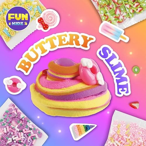 1:1 Buttery Glue Slime Kit for Kids Ages 8-12, FunKidz Ice Cream Slime Making Kits for Girls Toys Includes 19 Pieces Supplies to Make Butter Slime Activity Party Gifts thumbnail 7