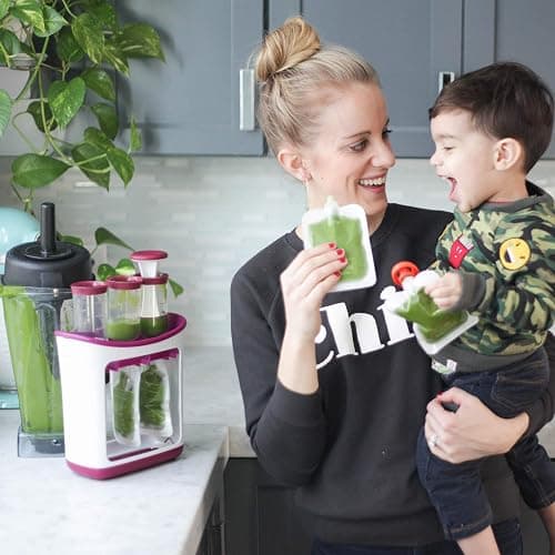 Infantino Squeeze Station, Baby Food Maker & Pouch Filler, Fill 3 Reusable Pouches at Once, Easy to Use, Dishwasher Safe, Homemade Baby Food Prep Essential, Purple thumbnail 10
