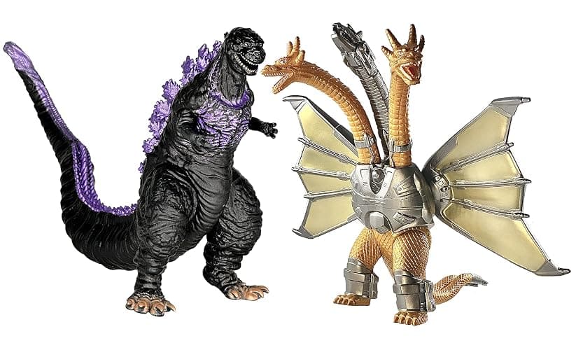 TwCare Set of 2 Legendary Shin Monster vs Mecha King Ghidorah Toy Action Figures, Movable Joints Movie Series Dinosaur Dragon Soft Vinyl, Carry Bag - Image 1