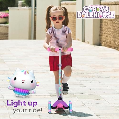 Self Balancing Kick Scooter with Light Up Wheels, Extra Wide Deck, 3 Wheel Platform, Foot Activated Brake, 75 lbs Limit, Kids & Toddlers Girls or Boys, for Ages 3 and Up thumbnail 8