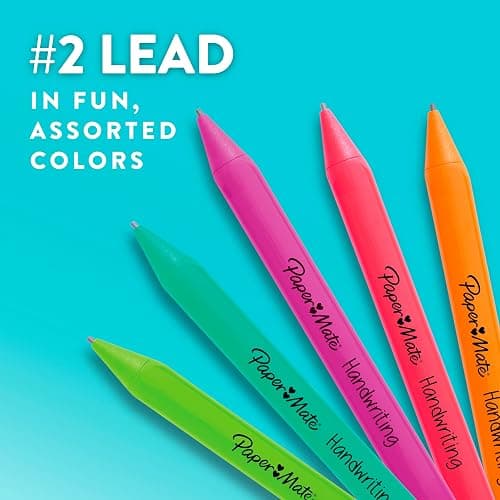 Paper Mate Handwriting Triangular Mechanical Pencils with Lead & Eraser Refills, 1.3mm, Fun Barrel Colors, 5 Count - School Supplies, Kids Writing thumbnail 7