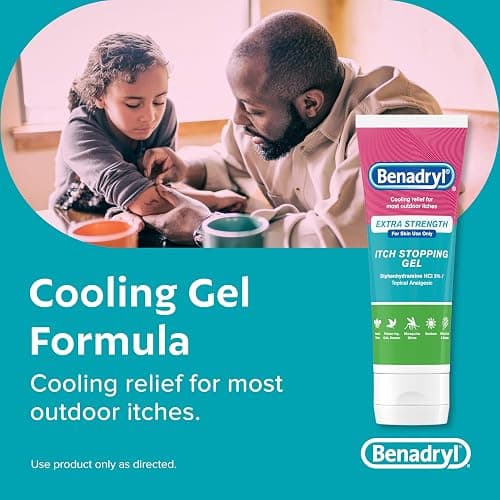 Benadryl Extra Strength Anti Itch Relief Gel, 2% Diphenhydramine HCl, Relief from Insect Bites, Sunburn & More, Great for Camping Essentials, 3.5 fl oz thumbnail 4