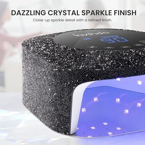 Lavinda 54W UV Nail Lamp Cordless, UV Light for Gel Nails Black Rhinestone | Professional Fast Curing Lamp Nail Dryer, Rechargeable UV LED Nail Lamp Nail Light with 4 Timers and LCD Display thumbnail 2