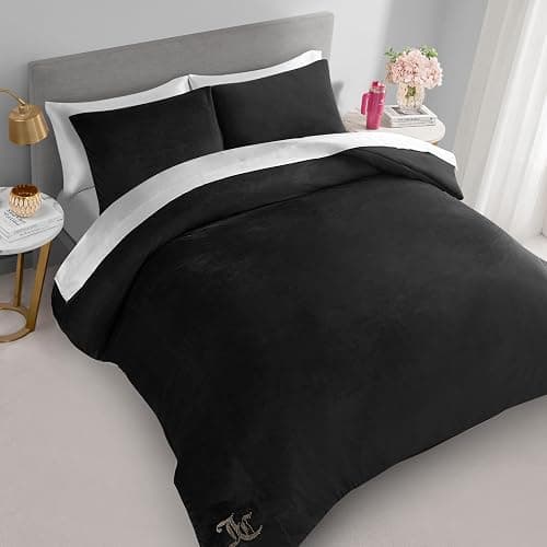Juicy Couture Black Velour Full/Queen Comforter Set - 3 Piece Luxury Bedding Ensemble thumbnail 3