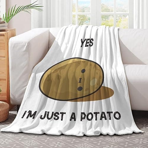 Smier Direct Cute Potato Soft Comfy Flannel Blanket Fluffy Queen Plush Throw Twin Cozy Outdoor Picnic Living Room Travel Couch 50x40in for Children thumbnail 4