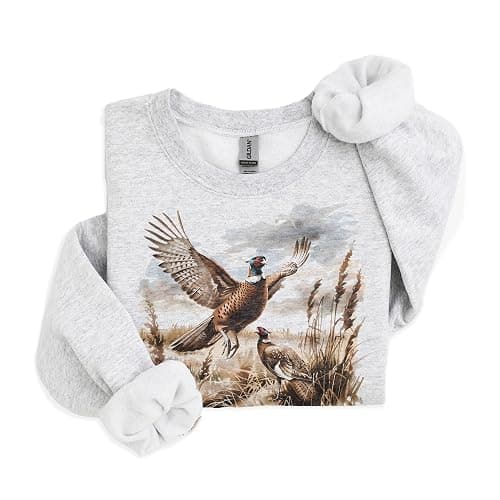 Vintage Pheasant Wilderness Scene Sweatshirt - 90s Vintage Pheasant Bird Sweatshirt - Scenic Fall Upland Hunting Nature Sweater - Unisex Graphic Crewneck Sweatshirt thumbnail 4