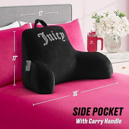 Juicy Couture black velour backrest pillow thumbnail 2
