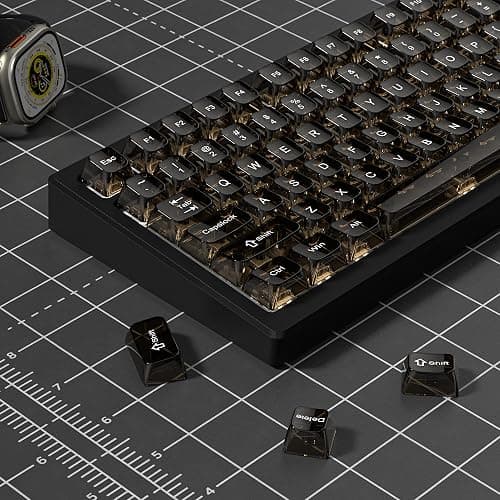 dagaladoo Black Clear keycaps for Mechanical Keyboard,Transparent MDA keycaps 60 75 100 Percent,Ceramic Jelly Key caps Set,Shine Through Key caps for Mx Switches Mechanical Keyboard(115key) thumbnail 4