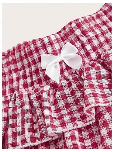 BEAUDRM Women's Gingham Ruffle Shorts Polka Dots Bloomers Mini Micro Shorts | Shorts for Women, Summer Shorts, Cute, Brunch Going Out Outfits, Y2K Outfits, Lolita Clothes thumbnail 3