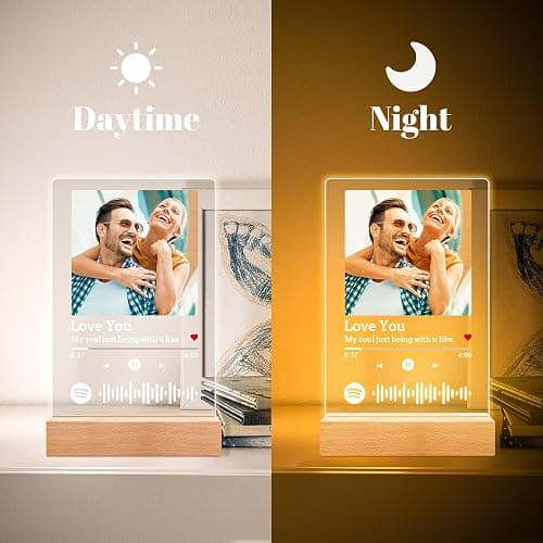 Custom Spotify Plaque, Customized Acrylic Song Plaque Photo Frame, Personalized Picture Frame, Personalized Christmas Anniversary Birthday Gifts for Women Men Girlfriend Boyfriend Her Him Couples thumbnail 3