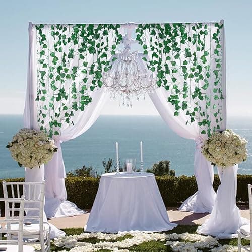 Freyalife Fake Vines for Room Decor(12 Pack 84 Feet) Aesthetic Artificial Plant Ivy Leaves Hanging Greenery Garlands for Home Bedroom Wall Wedding Christmas Party Office Patio Outdoor Garden Décor thumbnail 7