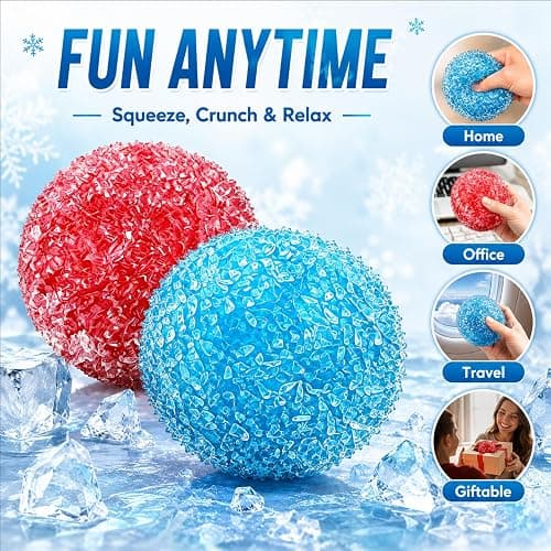 2PCS Crunchy Squishy Stress Ball, Waxberry Moldable Crunchy Stress Balls | Ice Skin Fidget Sensory Toy for Stress Relief, Satisfying Squishy Relaxing Fidget Sensory, Stress Relie thumbnail 6