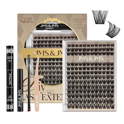 JMS&JMS Lash Clusters Kit Lash Extension Kit with Lash Bond and Seal Eyelash Applictor Lash Remover Eyelash Brush Lash Extension Kit for Beginner (MISS BELLA-8-18mix) - Image 1
