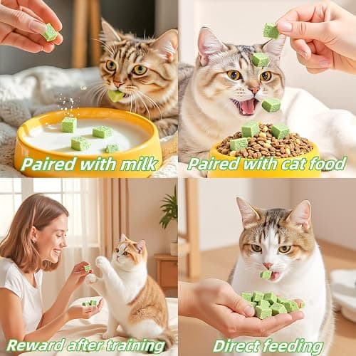 GREMBEB 60g/2.12oz Cat Toy Cats Grass Treats, Fish Oil Kitten Grass Catnip Stick for Hairball Removal Teeth Cleaning Cats Edible Freeze Dried Kitty Lickable Chew Dental Snack for Indoor Kitty Food thumbnail 5