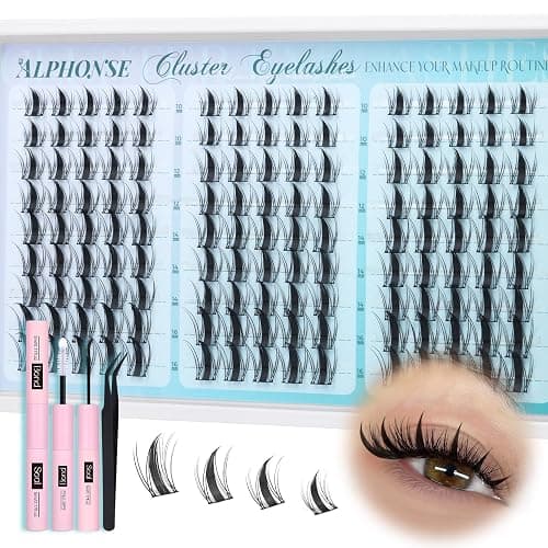 Fairy Lash Clusters Kit Manga Eyelash Clusters Wispy DIY Lash Extension Kit Anime Cluster Lashes 10-16mm Cluster Eyelash Extensions C-Curly Individual Lashes Kit with Bond & Seal, Tweezers by ALPHONSE thumbnail 9