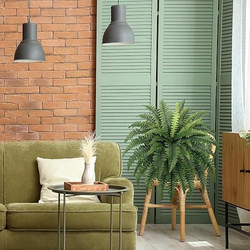 FOREST PRINCE 35" Ferns Artificial Bush Plants Large, 2 Artificial Boston Ferns with 39 Fronds for Outdoors Home Decor thumbnail 7