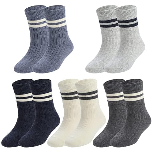 HUMAN FEELINGS Boys Socks,Athletic Socks for boy 4-12 Years,Pack of 5 Pairs Dress socks - Image 1