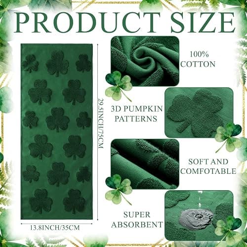 Remagr 3 Pcs Seasonal Hand Towels Set Holiday Jacquard Bath Towels Heart Valentine's Day St. Patrick's Day Easter 29.5 x 13.8 Soft 100% Cotton Kitchen Towel Gift for Home Bathroom Spring Decor thumbnail 3