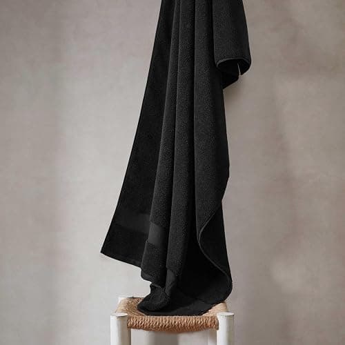 Calvin Klein - Bath Towels, Super Soft & Absorbent Cotton Towels, Zero Twist Construction, Brand Locker Loop for Easy Hanging (Iconic Solid Black, 3 Piece) thumbnail 2