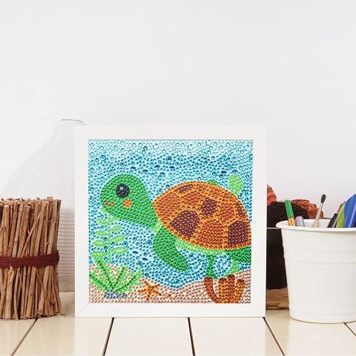 CHWGLFGG 6 Pack 5D Diamond Painting Kits for Kids Beginners, Full Drill Cute Animals Diamond Art Kits, DIY Big Gem Art for Children Ages 6-7-8-9-12, Home Wall Decor 6x6 Inch thumbnail 5
