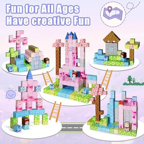 100PCS Magnetic Blocks, Magnetic Building Blocks, STEM Constructions Magnet Blocks for Boys Girls Age 3 4 5 6 7 8 9 10, Sensory Stacking Toy Christmas Birthday Gifts for Kids thumbnail 6