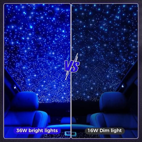 GEARPASS 36W Headliner Light Kit, Twinkle Star Lights for Car Decor 1000pcs*0.03in*9.8ft/3m, Fiber Optic Star Ceiling Lights APP/Remote Control for Car Roof Home Ceiling thumbnail 7