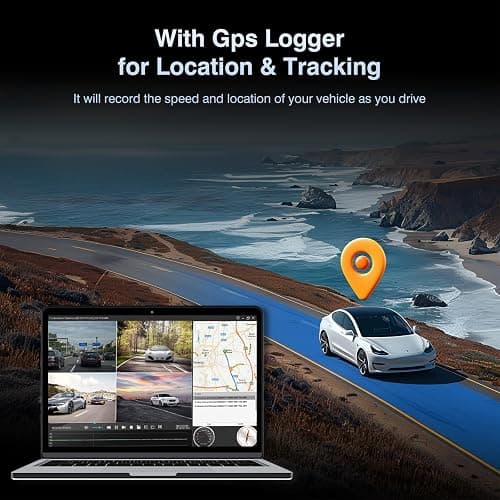 360 Degree View 4 Channel Mirror Dash Cam Detached Camera for Cars，Dash Cam Front and Rear Side(Left,Right),12'' Rear View Mirror Camera1080Px4,WiFi,Night Vision,GPS,Parking Monitor,Free 128GB Card thumbnail 8