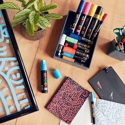 uni POSCA PC-3M Water-Based Paint Markers, Reversible Fine Tip (0.9-1.3mm), Assorted Colors, 8 Pack thumbnail 2