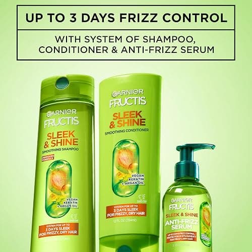 Garnier Fructis Sleek & Shine Anti-Frizz Serum for Frizzy, Dry Hair, Argan Oil, 5.1 Fl Oz, 1 Count (Packaging May Vary) thumbnail 5