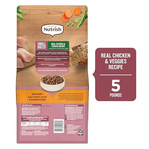 Nutrish Small Breed Dry Dog Food with Chicken, 5 lb. Bag (Rachael Ray) | Suitable for Small Adult Dogs, Veterinarian Reviewed Formula, Made with No Artificial Flavors thumbnail 3