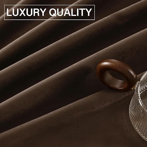 StangH Brown Curtains Velvet Blackout Window Drapes 84 inches, 2 Panels | 300GSM Heavy Soft Velvet, Fall Curtains, Thermal Insulation, Bedroom, Living Room, Dining Room, Luxury thumbnail 8