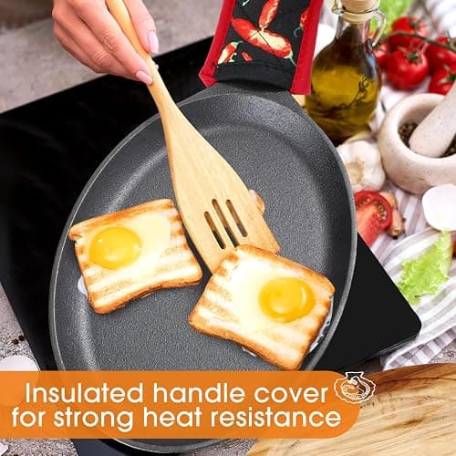 Lallisa 2 Sets Cast Iron Fajita Plate Set Fajita Plate Pan with Wooden Tray Anti Scald Protection Hot Mitt Cast Iron Skillet Set for Home Barbecue Kitchen Party Restaurant Catering Service thumbnail 7