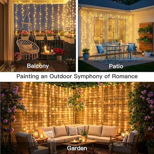 suddus Curtain Lights for Bedroom, 200 Led Hanging String Light Outdoor, Fairy Curtain Lights Indoor for Christmas, Dorm, Wall, Backdrop, Window, Wedding, Party, Birthday Decor, Warm White thumbnail 2
