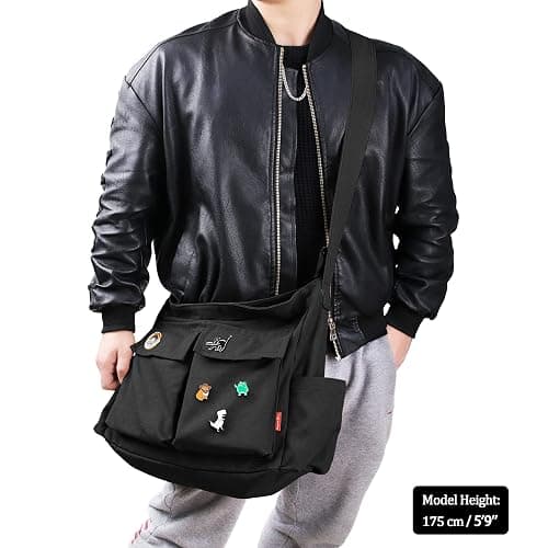 Captain Blues Canvas Messenger Bag Umhängetasche Crossbody Schulter Tote Hobo Bag für Frauen und Männer - Große Tasche mit mehreren Fächern thumbnail 2
