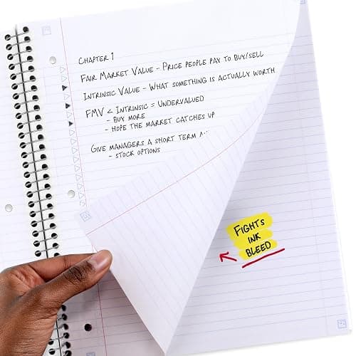 Five Star Spiral Notebook + Study App, 1 Subject, College Ruled, 8-1/2" x 11", 80 Sheets, Fights Ink Bleed, Water Resistant Covers, Organic Lines (820233F) thumbnail 4