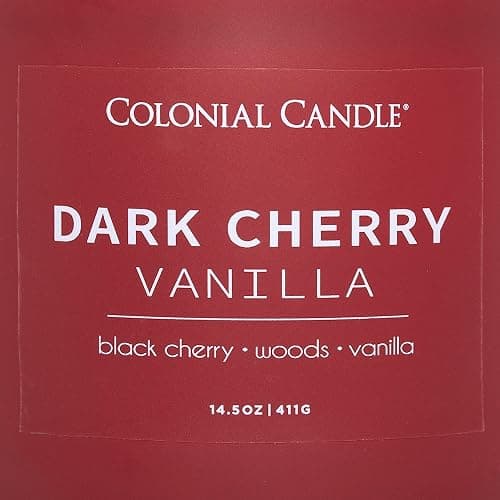 Colonial Candle Dark Cherry Vanilla Scented Jar Candle, Pop of Color Collection, 3 Wick, 14.5 oz - Up to 60 Hours Burn thumbnail 5