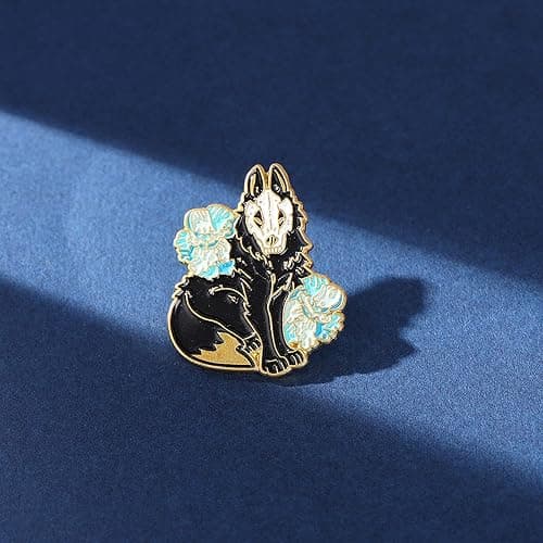 ROFARSO Wolf Fox Enamel Lapel Pin Set Cartoon Myths and Legends Pin, Halloween Accessory for Backpacks Clothing Bags Hats Shirts (4piccs pin set) thumbnail 5