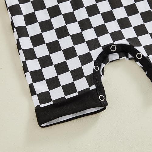 Karesoull Newborn Boy Checkered Outfit Baby Sleeveless Hooded Romper Jumpsuit Cute Summer Clothes thumbnail 5