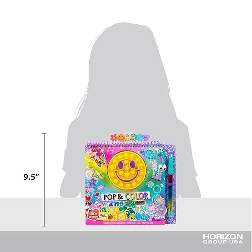 Just My Style Pop & Color Sketchbook, Creative Fidget Sketchbook and Pen Set, Great Weekend Activity, Includes Cute Puffy Stickers & Mindfulness Activity Book for Kids Ages 6, 7, 8, 9 thumbnail 3