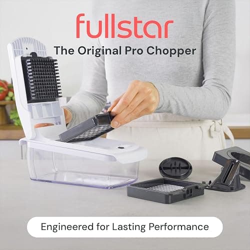 Fullstar Pro Original Vegetable Chopper - Chopper and Spiralizer - Food Chopper with Container, Fruit Cutter, Onion Dicer - All-in-One Prep Tool - Kitchen Gadgets and Gifts (4 in 1, White) thumbnail 3