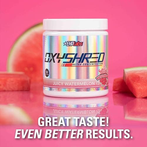 EHPlabs OxyShred Thermogenic Pre Workout Powder & Shredding Supplement - Preworkout for Men & Women, Sugar Free Energy Powder with 150mg of Caffeine - Juicy Watermelon, 60 Servings thumbnail 5