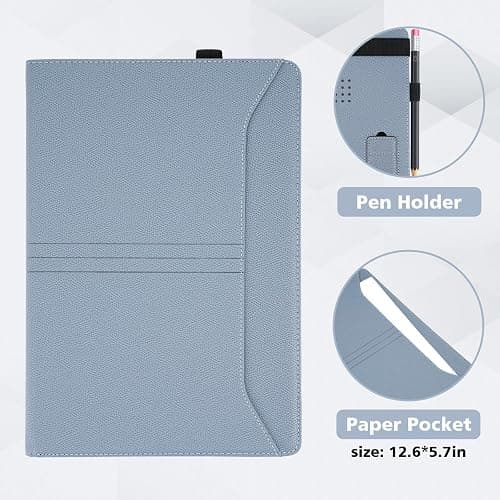 TYTX Compatible MacBook Pro Case 13 Inch, PU Leather Laptop Cover for 2016-2024 Model M2 A2338 M1 A2251 A2289 A2159 A1989 A1708 A1706, with Vents and Stand Function, GrayBlue thumbnail 5