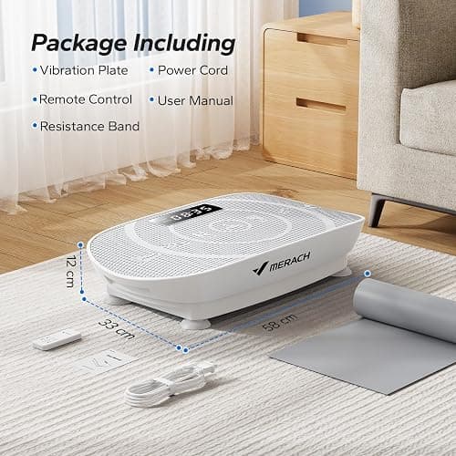 MERACH Vibration Plate, Whole Body Workout Powerful Quiet Vibration Plate Exercise Machine for Weight Loss and Shaping, Auto or Manual Speed Control, Built-in Bluetooth Speaker thumbnail 9