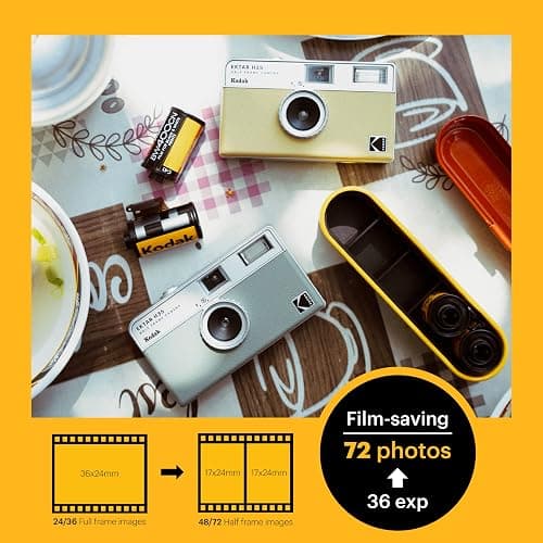 KODAK EKTAR H35 Half Frame Film Camera, 35mm, Reusable, Focus-Free, Lightweight, Easy-to-Use (Brown) (Film & AAA Battery are not Included) thumbnail 8