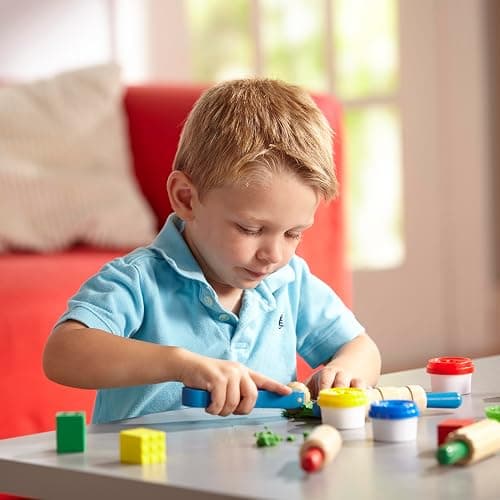 Melissa & Doug Shape, Model, and Mold Craft Activity Set - 4 Tubs of Modeling Dough and ToolsArts and Crafts for Kids Ages 3+ thumbnail 7