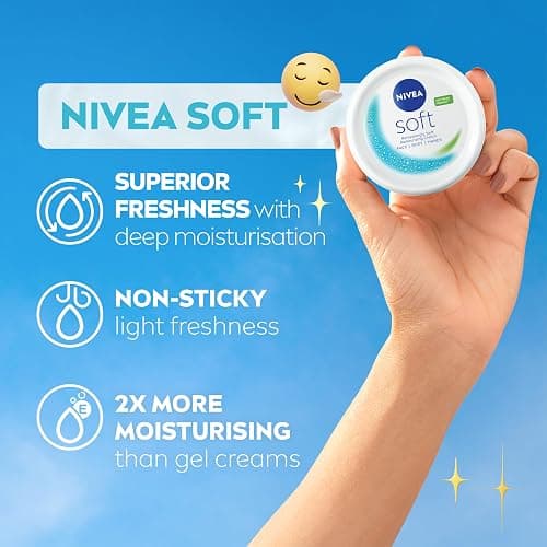 NIVEA Soft Moisturising Cream (500ml), 48H Moisturiser for Face, Body and Hands with Vitamin E and Jojoba Oil, Moisturises Deeply, Vegan Formula thumbnail 3