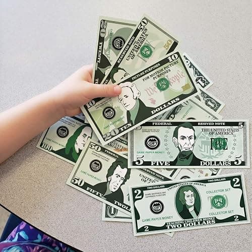 Spiricrystal 700Pcs Play Money Set for Kids – Educational Learning Bills for Teaching Math & Counting – Prop Fake Money Refill for Board Games & Cash Register Toy thumbnail 7