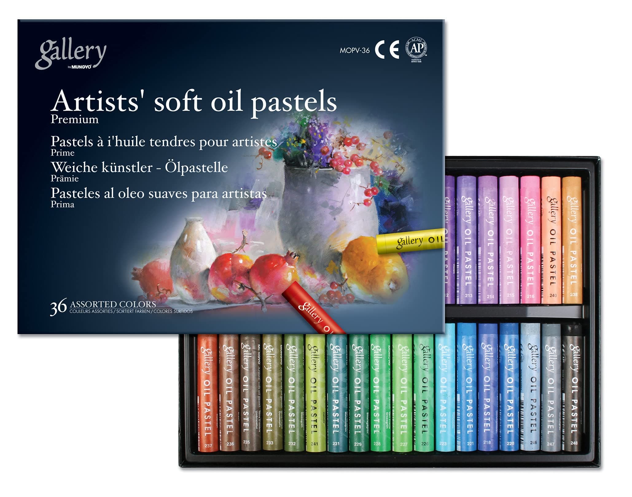 Mungyo Gallery Soft Oil Pastels Set of 36 - Assorted Colours (MOPV-36) - Image 1
