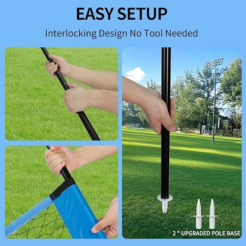 Portable Outdoor Volleyball Net Set for Backyard Beach with Adjustable Poles, Soft PU Volleyball & Pump, Carry Bag and Durable Anti-Sagging Net thumbnail 9
