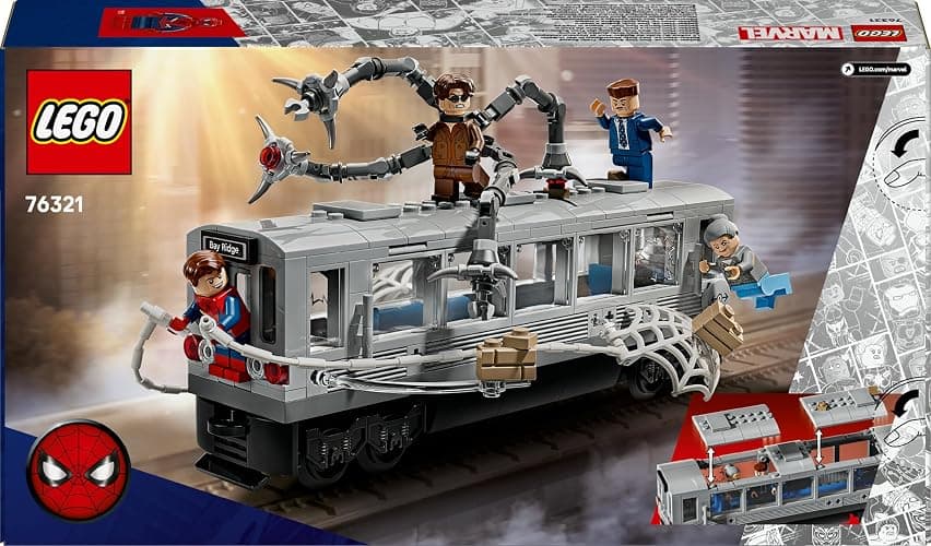 LEGO ǀ Marvel Spider-Man vs. Doc Ock Subway Train Scene - Play & Display Toy with 4 Minifigures - Collectible Super Hero Gift for 9+ Year Old Boys & Movie Fans - 76321 thumbnail 11